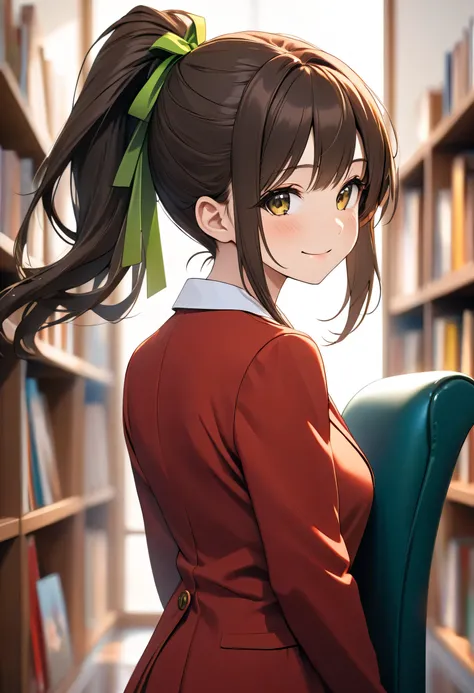 ((Masterpiece, better quality, High resolution, UHD, perfect pixels, depth of field, 4k, RTX, hdr))), 1 girl, single, , alone, beautiful anime girl , beautiful artistic style, anime character style hairstyle, ((little smile, childish gaze, long dark oran...