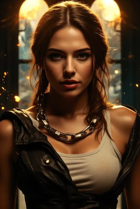 a poster depicting the patriarchal system, men enslaving women, detailed facial features, intense expression, powerful posture, 5 key elements, high quality, professional effect, photorealistic, studio lighting, physically-based rendering, extreme detail, ...