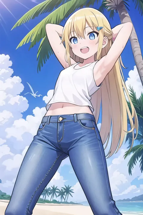 masterpiece, best quality, ultra detail, ((Perfect Face, perfect eyes, perfect hair, perfect arm)), 1girl, 14yo, petite, ((round face, ecstasy, orgasm face, drooping eyes, shame smiling, blush)), dropping eyes, sleepy, Open mouth, ((White teeth)), backgrou...