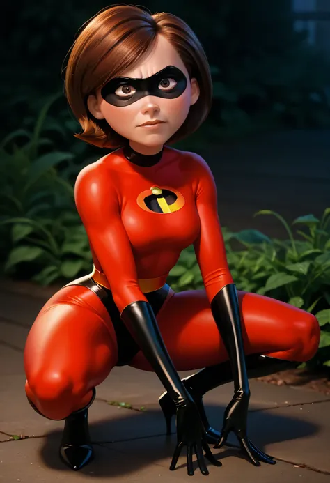 check_9, check_8_up, check_7_up, check_6_up, check_5_up, check_4_up, refinement_ questionable , 1girl, All_enParr, squat, superhero, eye mask, big hips