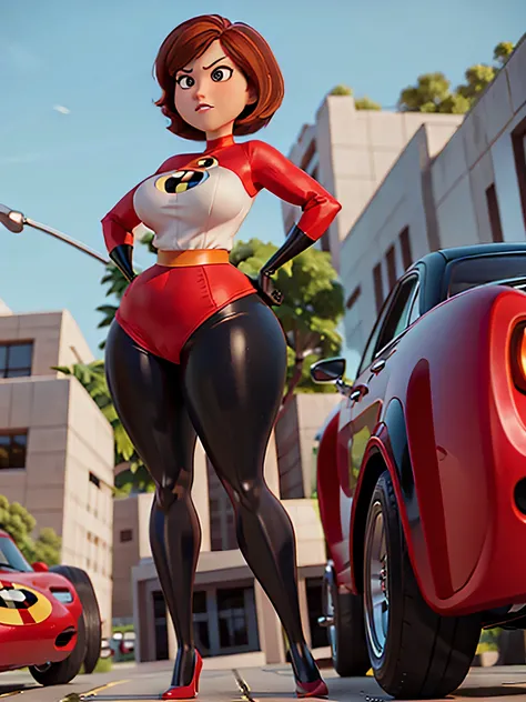 Helen Parr,  wide big hips , hosiery 