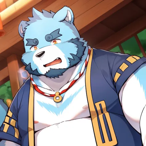 (kemono:1.2),furry,shiquanjie,blue bears, solo