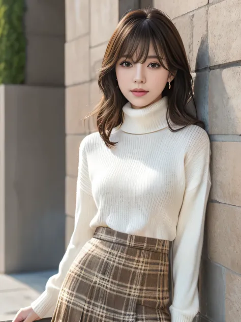 Korean Idol, cute korean model, Stylish, Beautiful Face, light brown hair, asymmetrical bangs, masterpiece, best quality, ultra-detailed, unity 8k wallpaper, hyperdetailed, realistic, sharp features, highly detailed, professional quality, Realistic, Photor...