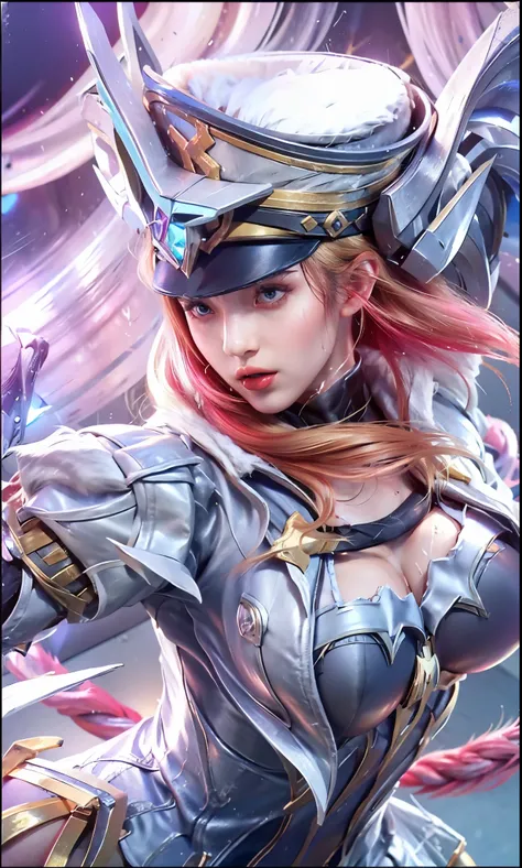 ((masterpiece,Best quality)), absurdity, 1 girl, One , rn9_Freya_MLBB , On knees , sexy pose , blonde hair , breast, nude, Naked girl , in earnest , angry , Darling , Ideal figure, skin pores, 4K , valkyrie headband ,  hanging, wet , Nipples , holds with h...