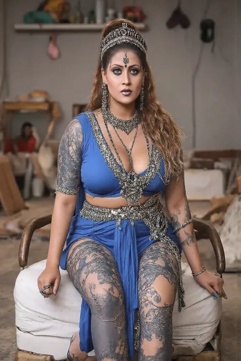 high quality full body Closeup shot, slim arms, milf, demoness mommy, sexy sleeveless blouse, sensual demoness, queen of the dark world, mother of demons, heavy breasts Indian aunty, attractive figure, huge massive breast, cougar lady witch, horny Gothic m...
