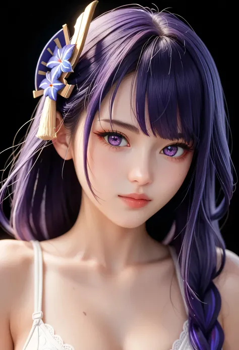 score_9, score_8_up, score_7_up,source_anime, high res image,masterpiece,best quality,girl,cute face,clear skin,raiden_shogun_genshin,bust up,bra,close up,