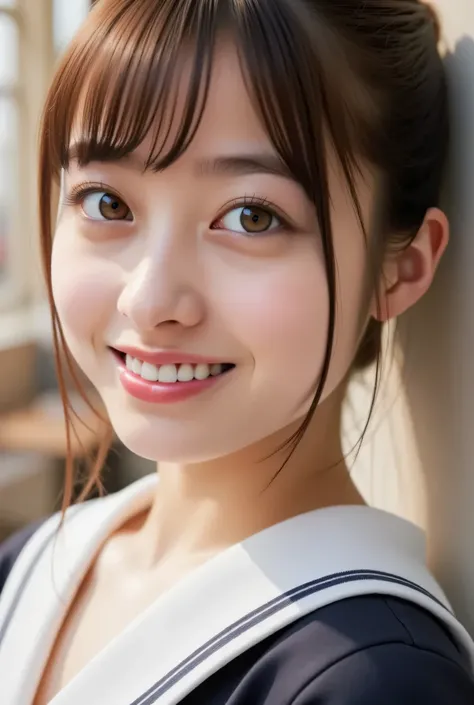 (Photo realistic: 1.4), (surreal: 1.4), (: 1.3), (Soft light: 1.05), (Improved lighting: 0.9), 32K, 1 Girl, girl, lighting, Backlight, sailor suit、underwear、