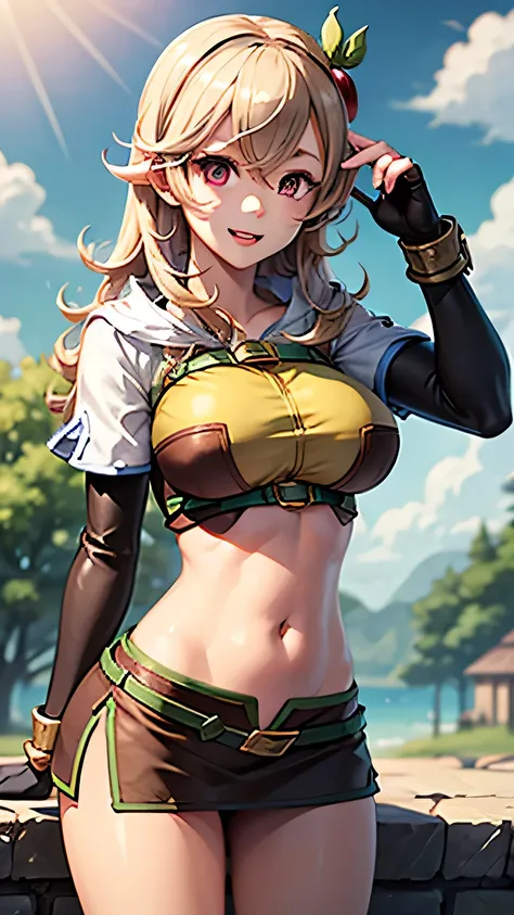 1girl, adult,corrin, ragnarok online, apple head, binoculars