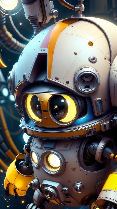 there is a robot with a big nose and a , tintoy characterdesign robot, cute humanoid robot, beautiful robot character design, cute robot, adorable friendly robot, futuristic astronaut, humanoid character, donald duck as an astronaut, toonix character, 3d ...