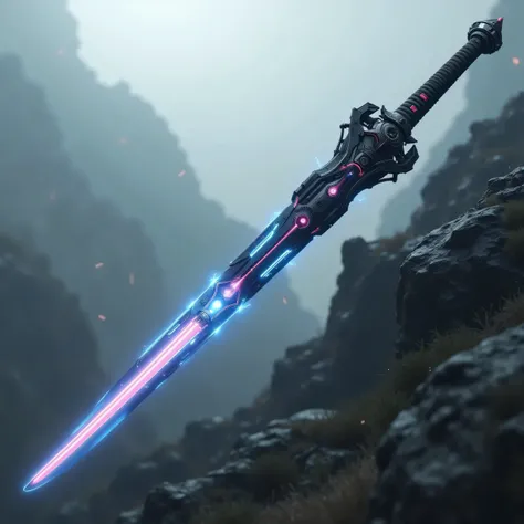 (masterpiece:1.2, best illustration,Super detailed),(Cyberpunk sword design drawing based on black:2.0),(Beam sabre:2.0),(Lightsabre:2.0),(The background is an abstract cyber space :2.0)