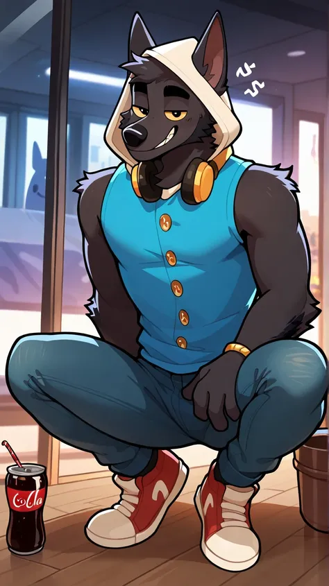 depth of field, disconnected background, eye Reflections, Reflections, Dutch angle, anthropomorphic, adult, hairy, no human, cola de lobo, sound effect , flirty expression, seductive look, sound effect , Lines of motion, by gr3yyy ...