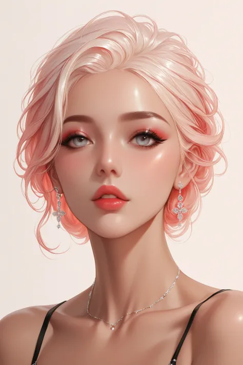 master piece:1.5、(minimal art, line drawing), woman、Black and white art:1.2、lips are red、Black and white world、silence、An ennui look、Densely drawn