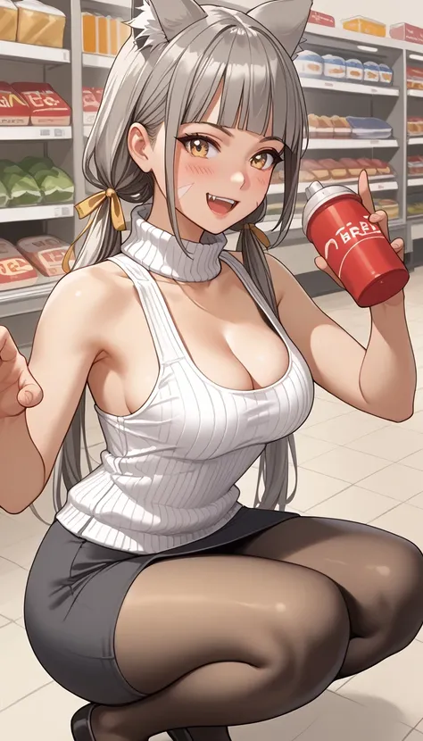 score_9, score_8_up, score_7_up, source_anime、top quality in the classroom、8k、 masterpiece、Ultra High Precision、 natural light、perfect anatomy from a shellfish、 perfect eye、beautiful eyes、one woman、medium breasts、saggy breasts:1.6、Baby Face、blDnia , cat ea...