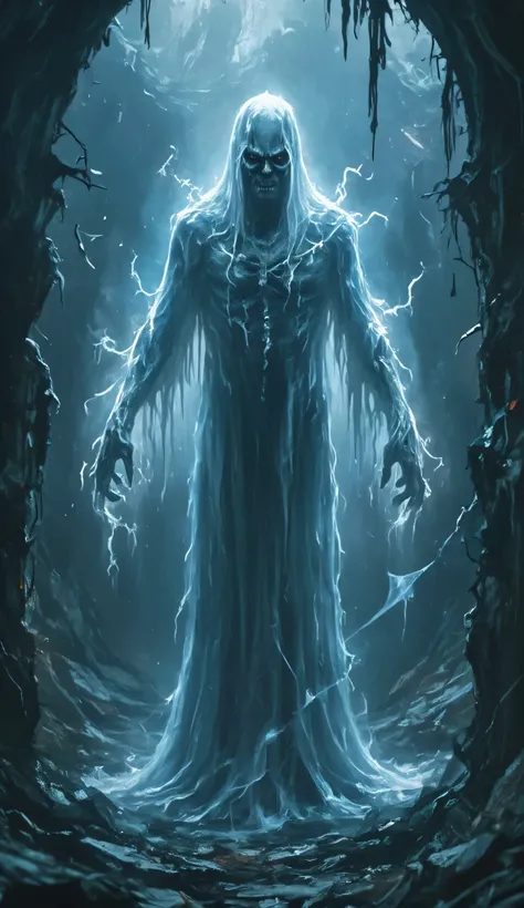 ghost standing in horror house, angry ghost, realistic, high quality, cinematic lighting, dramatic atmosphere, ominous presence, eerie shadows, gloomy ambiance, dark and moody, photorealistic, 8K, studio lighting, physically-based rendering, vivid colors, ...