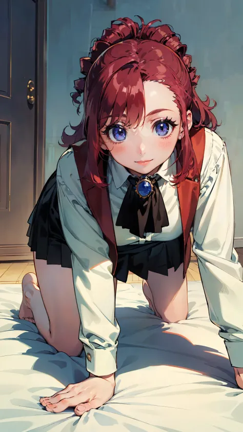((anime style))、upper body、 redhead、(female1people々)、若いfemale、beautiful長い脚、beautiful体、beautiful鼻、Completely、completely complete、 perfect legs、perfect balance、(beautiful、big on the floor:1.4)、big ass, thigh, (beautiful顔:1.5)、(thin waist)、Perfect Lighting、c...