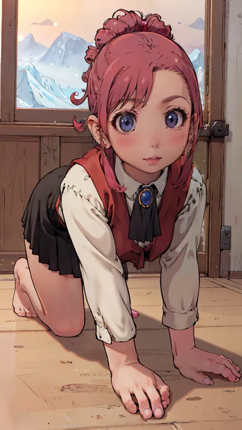 ((anime style))、upper body、 redhead、(female1people々)、若いfemale、beautiful長い脚、beautiful体、beautiful鼻、Completely、completely complete、 perfect legs、perfect balance、(beautiful、big on the floor:1.4)、big ass, thigh, (beautiful顔:1.5)、(thin waist)、Perfect Lighting、c...