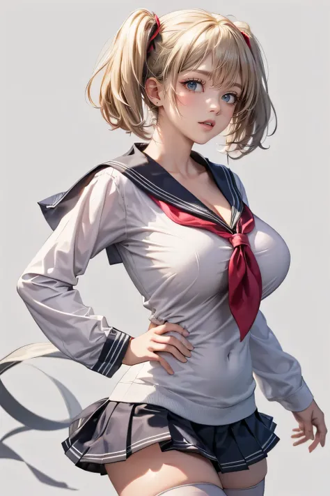 (Cowboy Shooting: 1.5), (white background, Simple Background: 1.5), (excellent performance:1.5), (Big : 1.5), (1 girl: 1.5), Young woman, ( beautiful girl:1.5), (very detailed and delicate anime face and eyes:1.5), whole body, ( natural light, HDR, Great d...