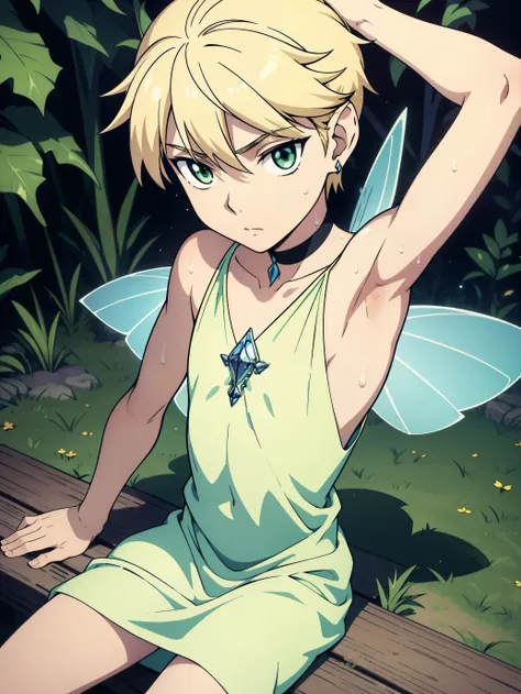 Ultra sharp, masterpiece, best quality, intricate details, detailed eyes, perfect face detailed face, masterpiece, highly detailed exquisite character art, perfectly detailed anatomy 1boy, Boy, Beautiful boy, transparent flowy outfit, pixie, fairy, small, ...