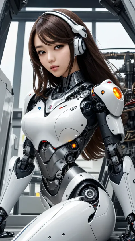 masterpiece, top Quality, High Quality, top resolution, high resolution, ultra detailed, high detailed, Beautiful robot woman, (Beautiful white Silky smooth face), extraordinary korean idol and mixed face, Beautiful oval round Curvy face, (perfect proporti...