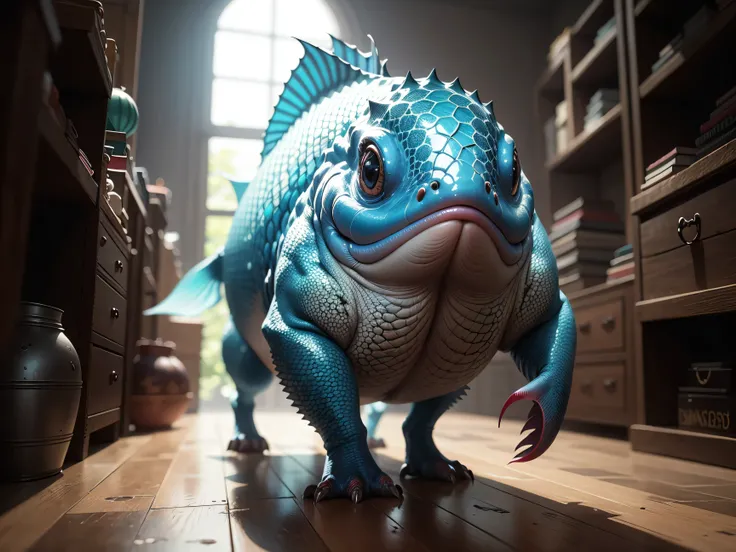 create an creature based of walking fish,
masterpiece, 8k, ultra realistic, breathtaking, detailed scales