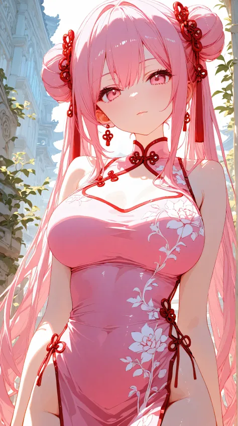 ((top quality)),( Ultra High Definition ),(is very well detailed),( detailed description),(( best CG )),(masterpiece), Ultra Detailed Art ,Amazing Painting Art,(art with delicate details:1.5), woman, beautiful and well-groomed face, Cut China Dress, white,...