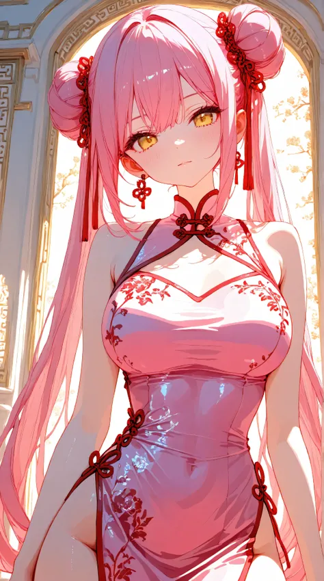 ((top quality)),( Ultra High Definition ),(is very well detailed),( detailed description),(( best CG )),(masterpiece), Ultra Detailed Art ,Amazing Painting Art,(art with delicate details:1.5), woman, beautiful and well-groomed face, Cut China Dress, white,...