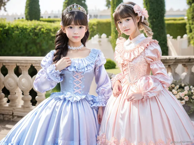 ,highest quality, masterpiece, highest resolution, artwork, super それにget used to it, many get used to it, get used to it, それにget used to it, 3K realistic photos,,((ten year old young girls:1.1)),((short body height:1.2)),Super detailed baby face,They are p...