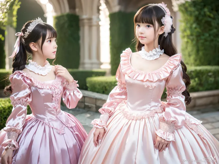 ,highest quality, masterpiece, highest resolution, artwork, super それにget used to it, many get used to it, get used to it, それにget used to it, 3K realistic photos,,((ten year old young girls:1.1)),((short body height:1.2)),Super detailed baby face,They are p...