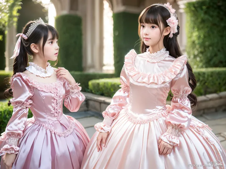 ,highest quality, masterpiece, highest resolution, artwork, super それにget used to it, many get used to it, get used to it, それにget used to it, 3K realistic photos,,((ten year old young girls:1.1)),((short body height:1.2)),Super detailed baby face,They are p...