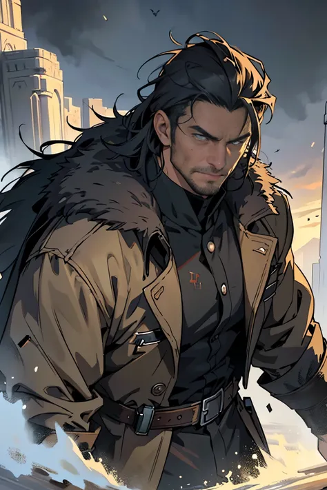 ((Best quality)), ((masterpiece)), ((realistic cartoon)), ((perfect character)):
In this stunning and highly detailed realistic cartoon, we present a male human. The man stands tall, a middle-aged man, stoic face, and he's a psyker and doctor, and powerfu...