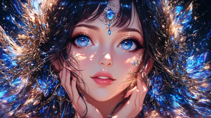 painting of a womans face, beautiful stunning digital art , karol bak uhd, Bela arte UHD 4K, beautiful digital artwork, beautiful digital art, stunning digital art , very beautiful digital art, exquisite digital illustration, a beautiful art illustratio...
