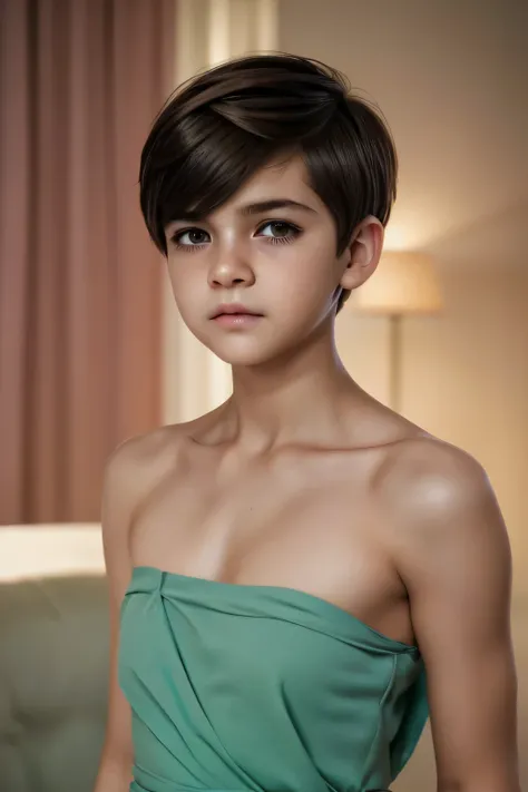 ((Femboy)), Shorthaircut Stylish, adorable, 1 femboy, (face to face), , ((baby face)), (cry sad face expression), naked half body portrait, (face details: 1), (eye details: 1), ((small flat breasts:1.3)), Cute posed. proportional body. Ultra High Res. real...