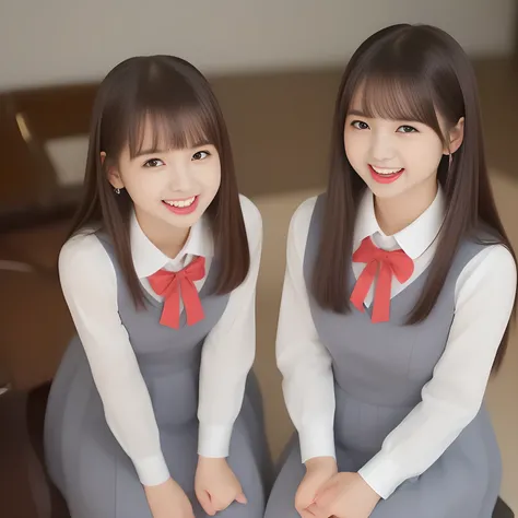 (highest quality, masterpiece, high resolution:1.2), 4K, (Photo quality detailed foreground: 1.2), geometry, (Two noble alluring succubi of Cute noble beautiful slender girl girly very-long-hair Japanese photo model are seated in front of gorgeous lascivio...