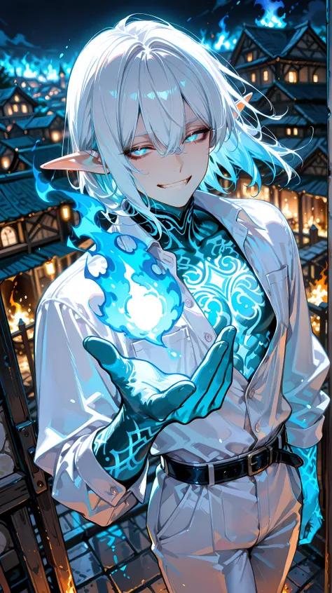 masterpiece,best quality,amazing quality, detailed eyes, very aesthetic, depth of field, detailed background, 1boy, ,solo, male has ivory skin, male has long face, male has medium lenght hair, male's inner hair is blue , male has black lashes, male has squ...