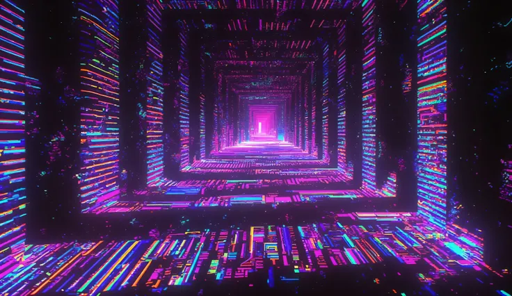 Endless corridors, "a corridors that vanishes into the distance", RGB Color Shift, chromatic aberration, RGB Shift, Video Glitch Photo Effect, Color Noise Texture, Video-like noise processing.
Surreal, Romantic Retro Pop Background, vaporwave style. holog...