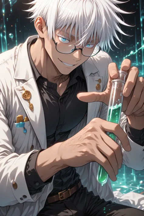 (Masterpiece, best quality), amazing quality, very aesthetic, absurd, high definition, latest, perfect anatomy, perfect hands, HDR, 8K, intrinsic light, anime reference, anime coloring, anime screen capture of jujutsu kaisen, dynamic, from front, cowboy sh...