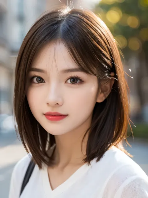 (masterpiece), highly realistic, beautiful atmosphere, intricate textures, super-resolution, hyper-realistic, high contrast, Portrait of a cute girl, looking at viewer, Focus on the Face, (Glowing Eyes), Glossy rouge lips, make-up, blush cheek, smile, baby...