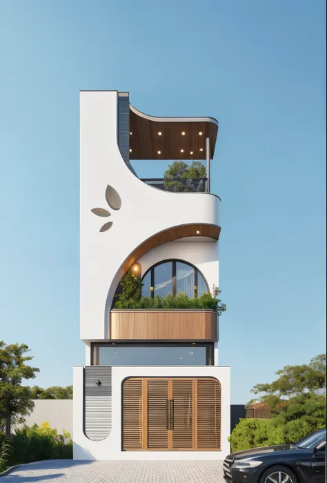 PLATFORM KTHOUSE, 1 morden villa,1large yard, 1 road runs in front of the house, (RAW photo, real, best quality, masterpiece:1.2), look morden minimalist, 1 road in front of the house, dynamic lighting:1.3, (hyper realistic, photo-realistic:1.2), high qual...