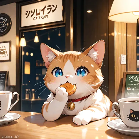 (masterpiece), (best quality), (ultra-detailed), cat cafe, cat focus,eating, cat type mobile_suit, no human, cinematic lighting, 
