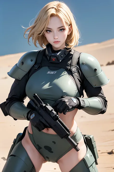 Browsing Caution, Anime screenshots, 16K, A body with perfect anatomical proportions, Perfect hands, action, Dynamic composition with a sense of speed and movement, (Hold an assault rifle:1.6), cute young girl, Perfectly beautiful, delicate and sexy face, ...