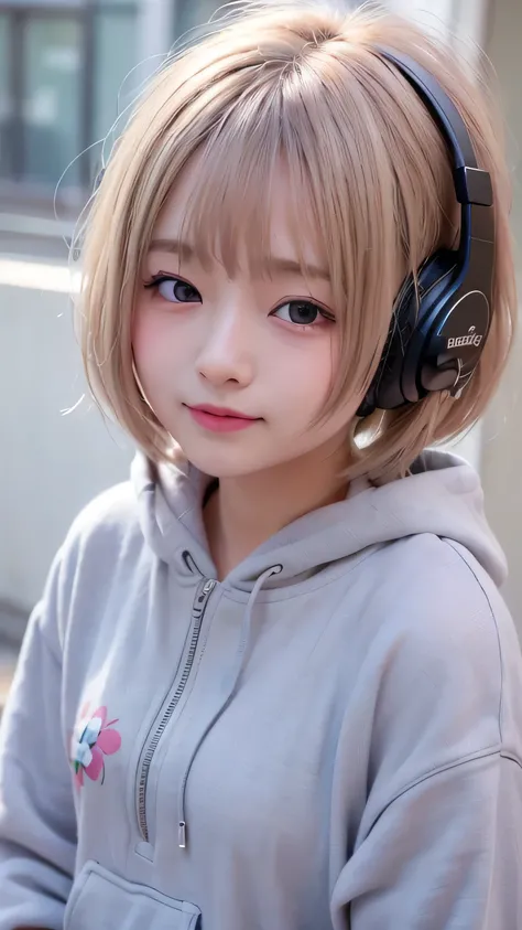 とてもcute女の子、、Semi Long、medium hair、white hair、、blue eyes,upper body、close-up、face、(笑face:1.5),(facing forward:1.2),(masterpiece:1.3, best quality, photorealistic, super detailed, Exquisite Description, high definition, 8k Wallpaper), 美しいface, 詳細なface, beaut...