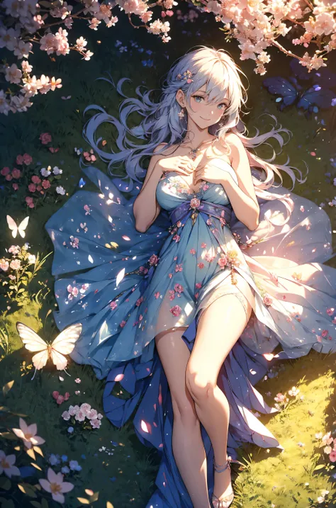 best quality　   sexy❣️エロティシズム！mystical  、( Bold Composition  ) 1girl cute smile！smile!   gentle gaze  ,  beautiful 、Beautiful skin with a chest circumference of 130  、sexy、 Beautiful chest skin ！BEAUTIFUL THIGS、beautiful legs ‼️ slender model figure、　  mus...