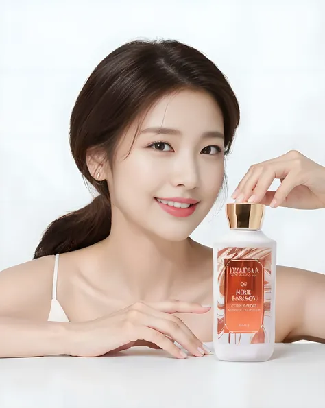 (((masterpiece))), (((best quality: 1.4))), ((super detailed: 1.4)),  

An aarafed woman with long hair posing with a bottle of perfume, dilraba dilmurat, beautiful south korean woman, krystal, heonhwa choe, perfume, jinyoung shin, popular south korean mak...