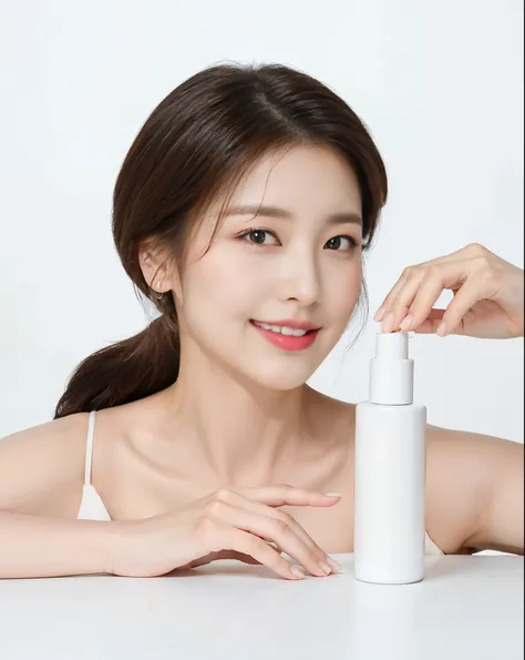 (((masterpiece))), (((best quality: 1.4))), ((super detailed: 1.4)),  

An aarafed woman with long hair posing with a bottle of perfume, dilraba dilmurat, beautiful south korean woman, krystal, heonhwa choe, perfume, jinyoung shin, popular south korean mak...