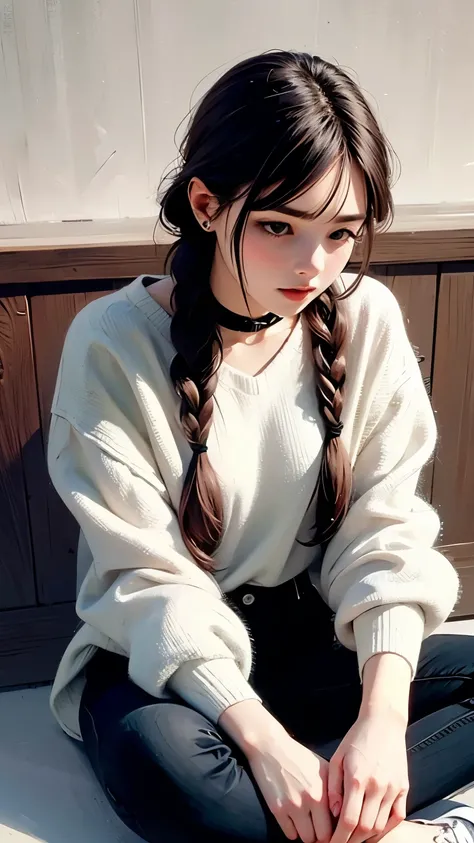1 girl,sitting
