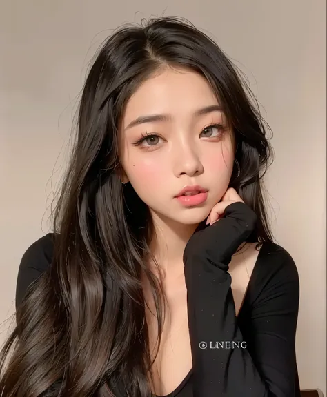 Arafed Asian woman with long black hair and a black top, jennie blackpink, Jaeyeon Nam, linda mulher coreana jovem, Mulher sul-coreana bonita, menina coreana, mulher coreana jovem bonita, young adorable korean face, Parque Roseanne do Blackpink, Asian girl...