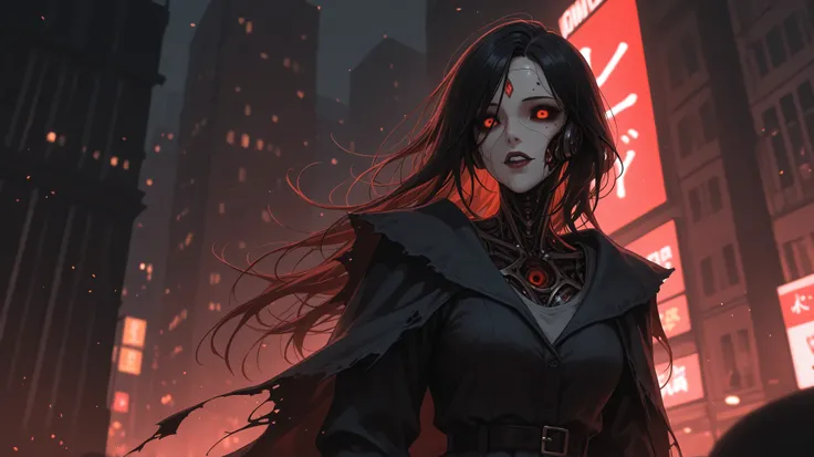 humanoid android in the city of darkness horror
