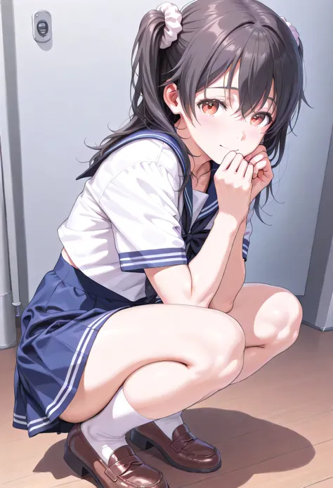 (ultra detail、Masterpiece、of the best quality、high definition:1.8)、high image quality、of the best quality、High definition picture quality 、Realistic woman、one girl、Outdoors、(Out立っている smile、open your mouth, laughs:1.2)、(curvy body:1.2)、belly button、black ha...