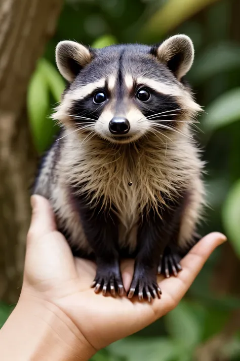 Palm-sized raccoon dog