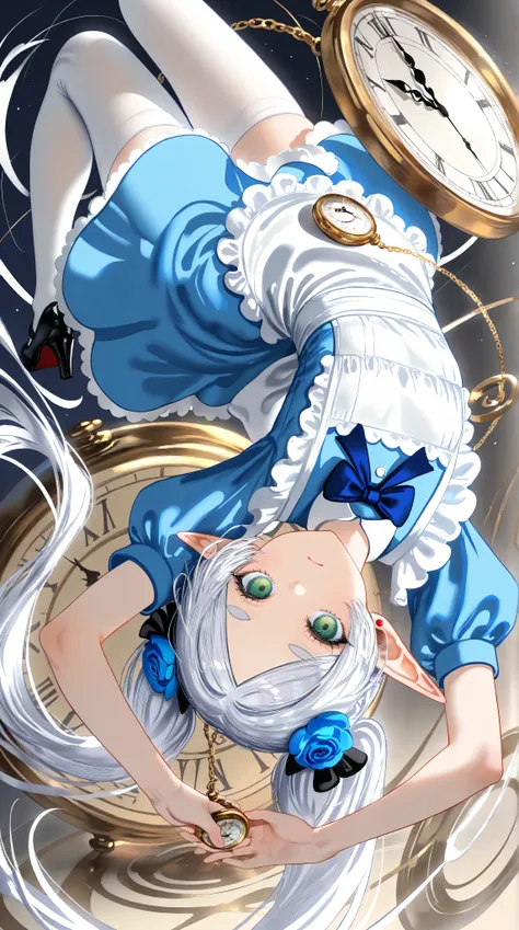 best quality,amazing quality,very aesthetic,absurdres,masterpiece,best quality,newest,highres,absurdres,very awa,shiny skin,(artist:loika:0.5),(artist:xiaoshou xiansheng:0.8),artist:rin31153336,artist:gawako,cowboy shot,1girl,(frieren),pointy ears,elf,roun...